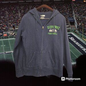 Women's NFL Team Apparel Seattle Seahawks Blue Zip Hoodie Size M EUC